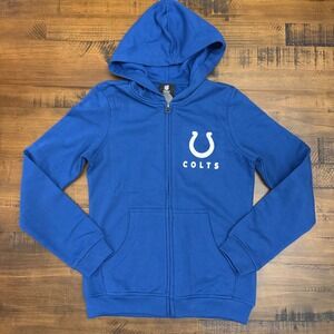 NFL Team Apparel Colts Full Zip Hoodie Sweatshirt Girls Size M 10/12